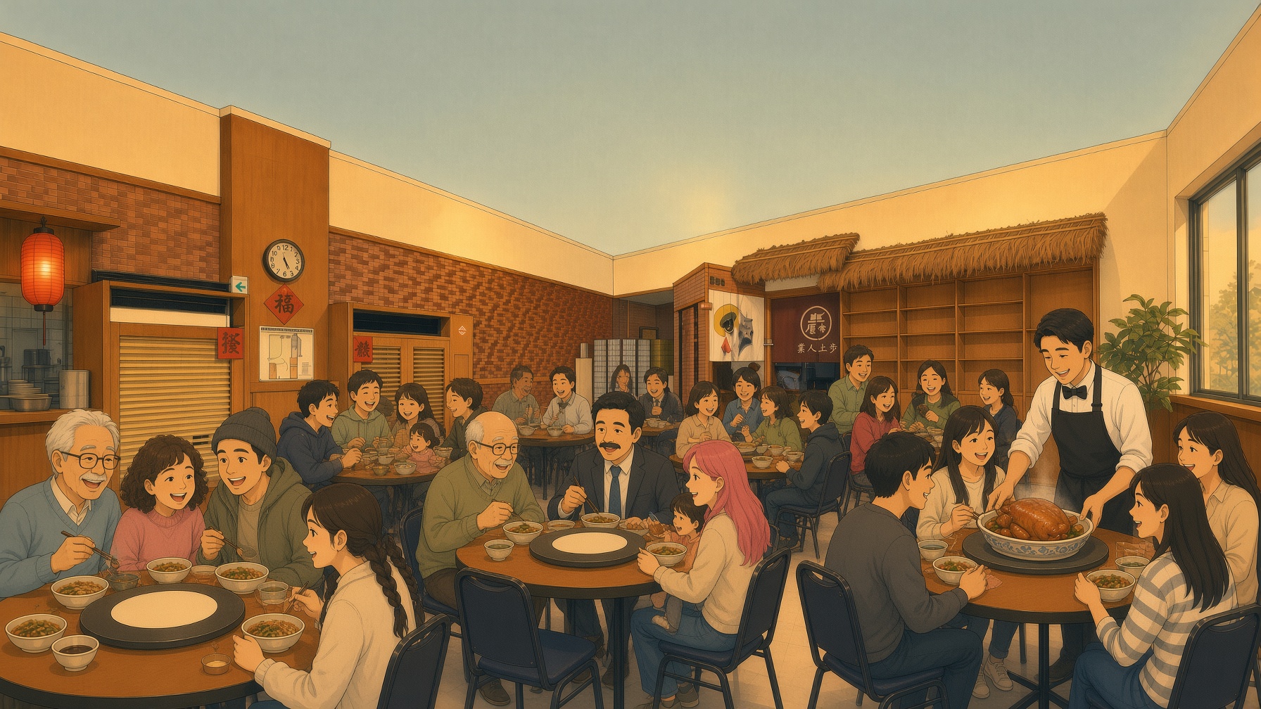 店內用餐示意